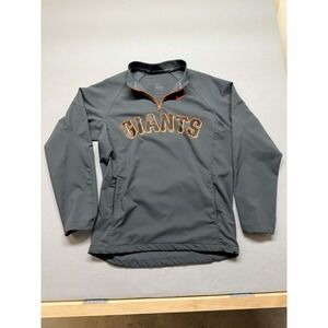 Nike SF Giants Men Grey Windbreaker 1/4 Zipper Pullover Size S